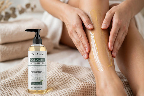 OceAura huile corporelle au collagène resserre l'élasticité de la peau augmenté hydratant corps lisse Non gras romarin après douche huile corporelle
