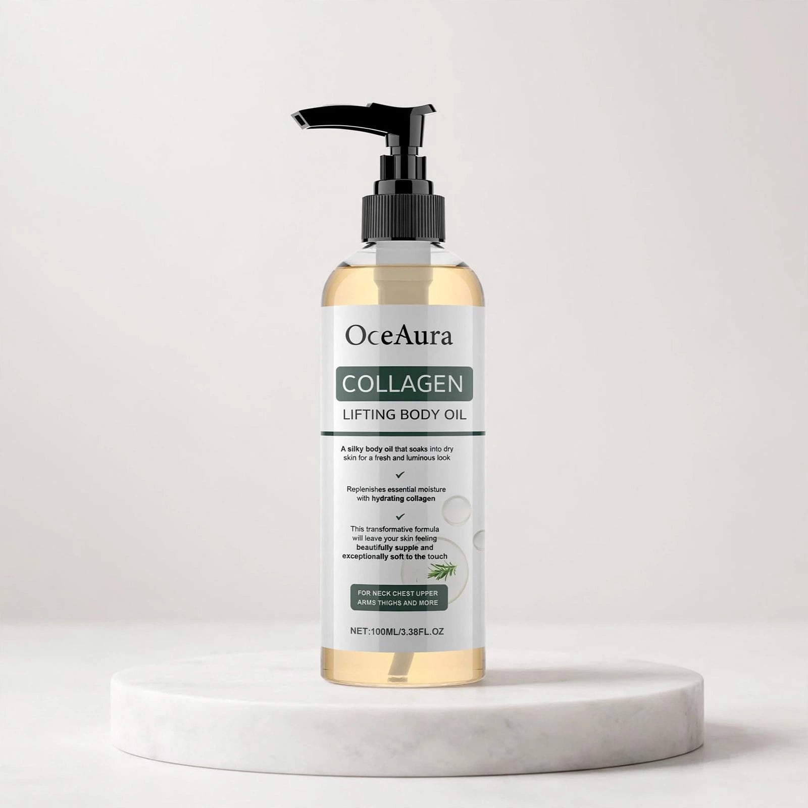 OceAura huile corporelle au collagène resserre l'élasticité de la peau augmenté hydratant corps lisse Non gras romarin après douche huile corporelle