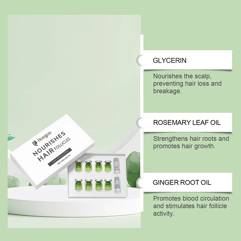 Sérum capillaire essentiel 1/2/3 boîtes pour renforcer les racines, réduire la chute, prévenir la calvitie, nourrir et favoriser la repousse des cheveux.