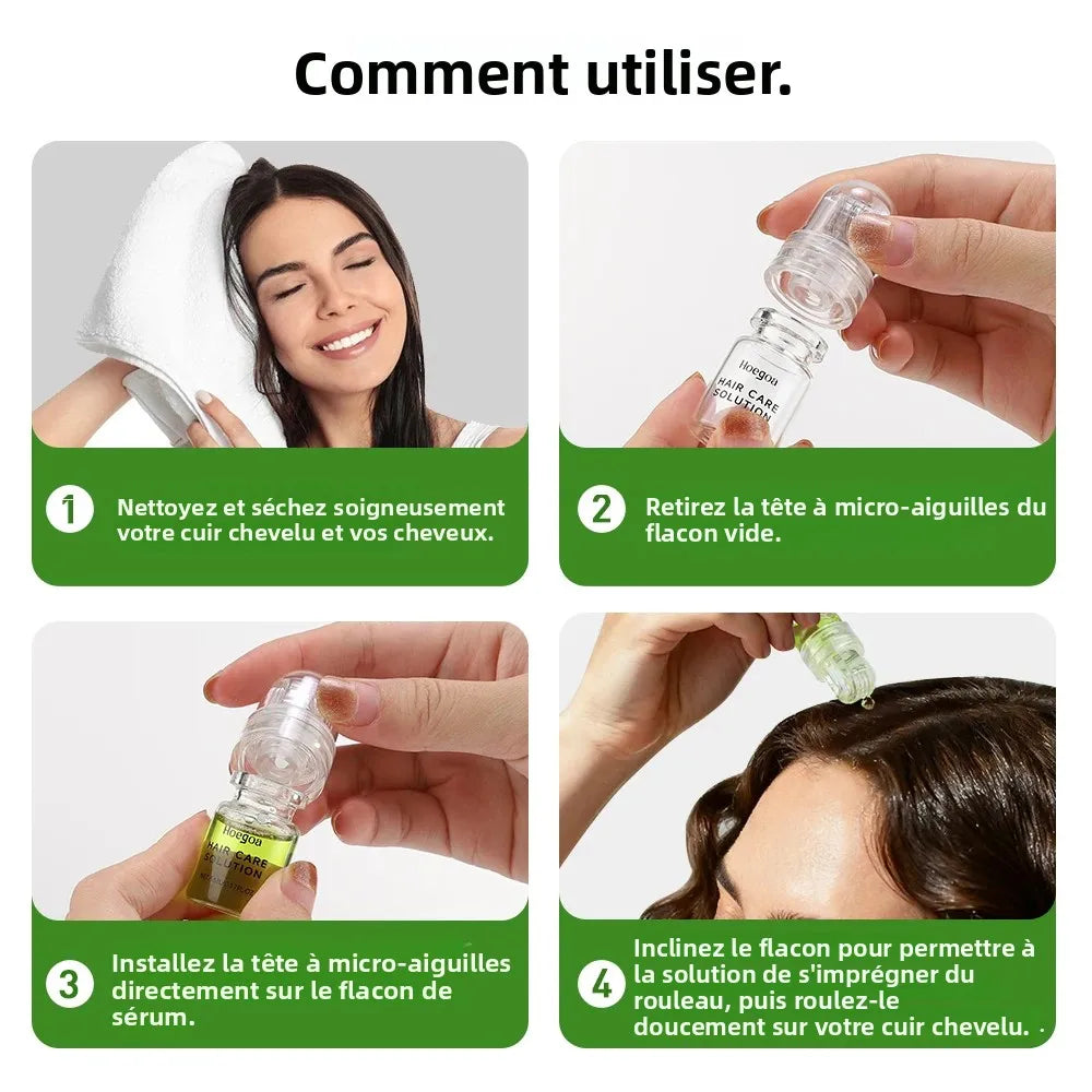 Sérum capillaire essentiel 1/2/3 boîtes pour renforcer les racines, réduire la chute, prévenir la calvitie, nourrir et favoriser la repousse des cheveux.