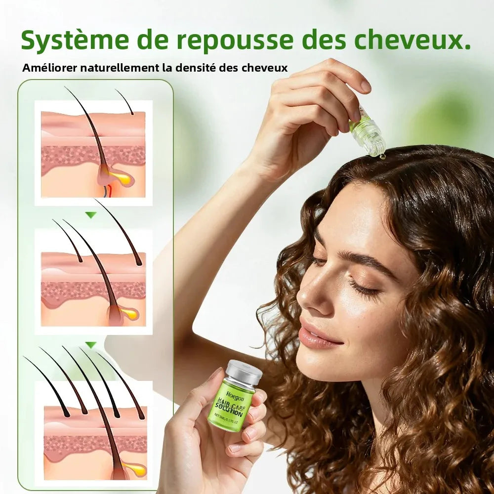 Sérum capillaire essentiel 1/2/3 boîtes pour renforcer les racines, réduire la chute, prévenir la calvitie, nourrir et favoriser la repousse des cheveux.